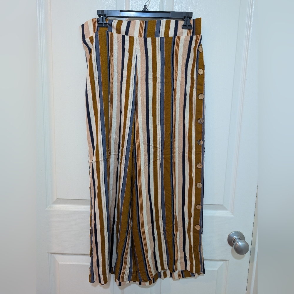 Chic Striped Bottom with Button Accents